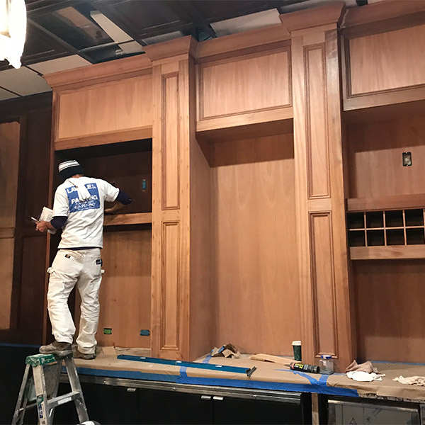 Custom-staining-bar-at-Giacomos-Restaurant-Wayland-MA